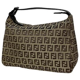 Fendi Zucchino Pattern Handbag Pouch Brown