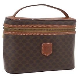 Céline Sac à main en toile Macadam CELINE en cuir PVC marron doré Auth BAZ799 Marron Doré