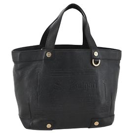 Bulgari Borsa a mano BVLGARI in pelle nera e oro Auth hk3605 Nero D'oro