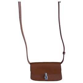 Bolsa de ombro de couro marrom The Row Marrom