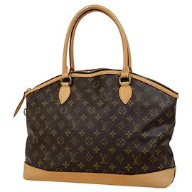 Louis Vuitton Monogram Lockit Horizontale Tote Tasche Braun