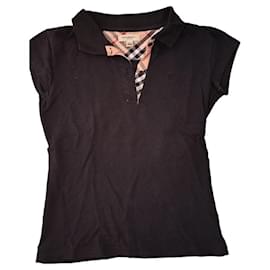Polo Burberry Preto de Algodão e Elastano Preto