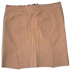 Saia Burberry de algodão cor camel Camelo