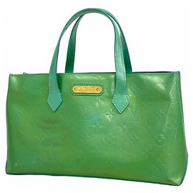 Borsa Louis Vuitton Vernis Wilshire PM Blu