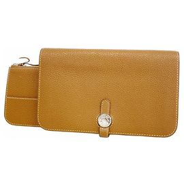 Hermès Hermes Dogon GM Long Wallet in Gold Togo Leather Golden