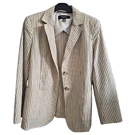 Weekend Max Mara Blazer a righe beige e blu Beige Blu scuro