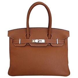 Bolsa Hermès Birkin em Togo marrom com hardware em paládio 30 Marrom