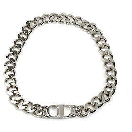Christian Dior GP CD ICON Chain Link Necklace Silvery