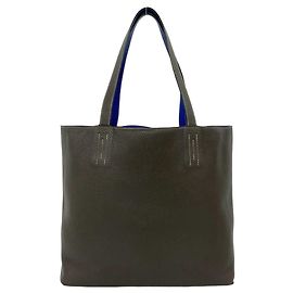 Bolsa Tote Double Sens 45 Hermès Marrom Azul