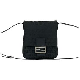 Fendi Zucchino FF Pattern Shoulder Bag Black