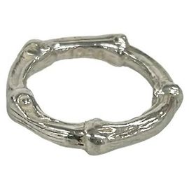 Tiffany & Co. Bamboo Sterling Silver 925 Band Ring Silvery