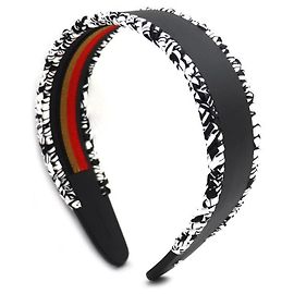 Accessorio per capelli in seta Swift Sellier Grace di Hermès Nero Bianco