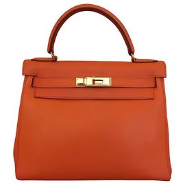 Hermès Hermes Kelly Handbag Orange Gulliver with Gold Hardware 28 Orange