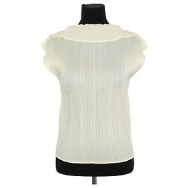 Pleats Please Top amare sem mangas Amarelo