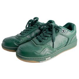 Dior Tênis Oblique de Couro B27 38 Verde Verde