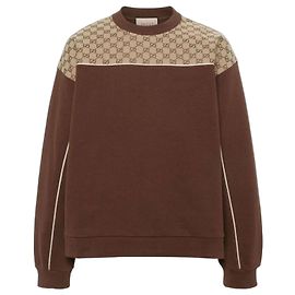 Suéter Gucci GG Monogram Marrón de Algodón Castaño