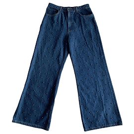 Vaqueros Farm Rio Azul Oscuro de Algodón con Perlas Bronce Azul oscuro