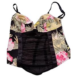Autre Marque Floral Bustier Top Cotton Elastane Multiple colors