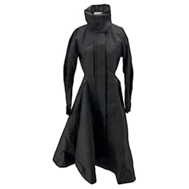 Prada Schwarzer Nylonmantel Schwarz