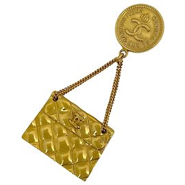 Chanel Coco Mark vergoldete Brosche Golden