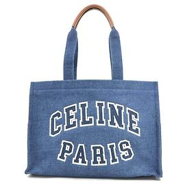Céline Celine Large Cabas Tote Bag in Denim Blue Blue