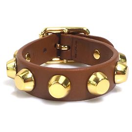 Pulseira de charme de couro marrom Prada Marrom