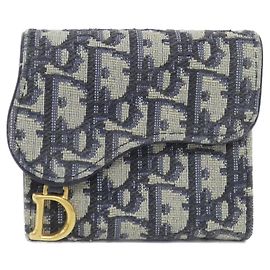 DIOR OBLIQUE Saddle Lotus Geldbörse von Christian Dior Blau