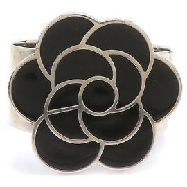 Pulseira Bangle Chanel em preto e prata Preto Prata