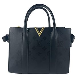 Bolsa de couro preta Louis Vuitton Preto