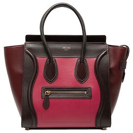 Céline Bolsa de viagem Celine em couro tricolor micro rosa Rosa Outro
