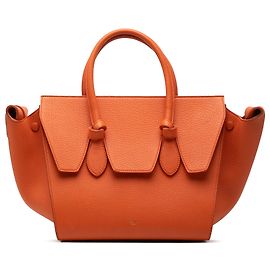 Céline Bolsa de mão Celine em couro de bezerro texturizado laranja com nó Laranja