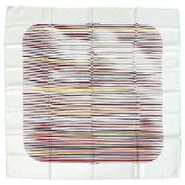 Sciarpa Hermès Carré 90 Faubourg Express Bianco Multicolore