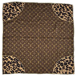 Brauner Monogramm-Seidenschal von Louis Vuitton Braun Monogramm