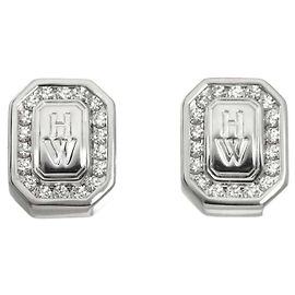 Harry Winston 18K White Gold Diamond Stud Earrings Other
