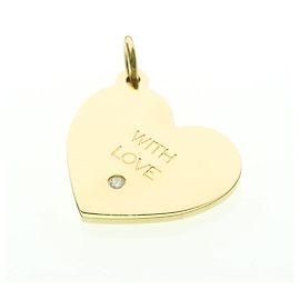Tiffany & Co Collier pendentif cœur Tiffany en or jaune 18K avec diamant Doré