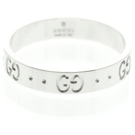 Gucci Icon 18K Weißgold Bandring Silber
