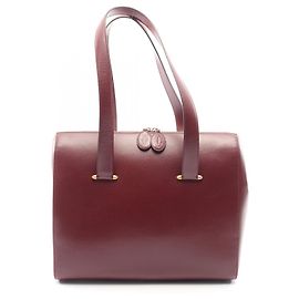 Bolsa tote de couro Bordeaux da linha Must da Cartier Bordeaux