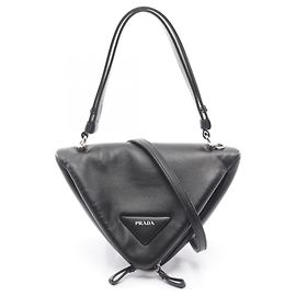Prada Triangle 2-Way Handbag Black