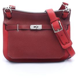 Bolso de Hombro Jypsiere 28 de Hermès Roja Burdeos