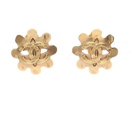 Boucles d'oreilles clips en plaqué or Chanel Coco Mark Doré