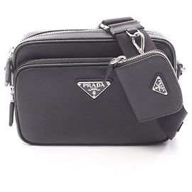 Borsa nera a triangolo Saffiano di Prada Nero