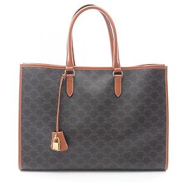 Céline Celine Horizontal Cabas Triomphe Tote Bag Brown Black