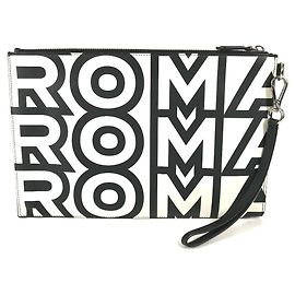 Pochette logo de collaboration Fendi x Marc Jacobs Noir Blanc