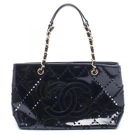 Sac fourre-tout perforé Chanel Coco Mark Noir
