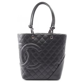 Bolsa tote média da linha Cambon da Chanel Preto