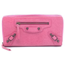 Balenciaga Classic Continental Round Long Wallet Pink