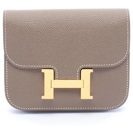 Hermès Hermes Constance Slim Bi-fold Wallet Brown Taupe