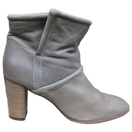 Comptoir Des Cotonniers Leather Ankle Boots Grey Grey