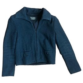 Chanel Uniform black tweed jacket XS Black