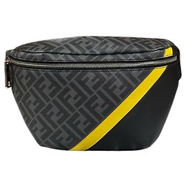 Fendi Diagonal Gürteltasche Zucca Braun Schwarz